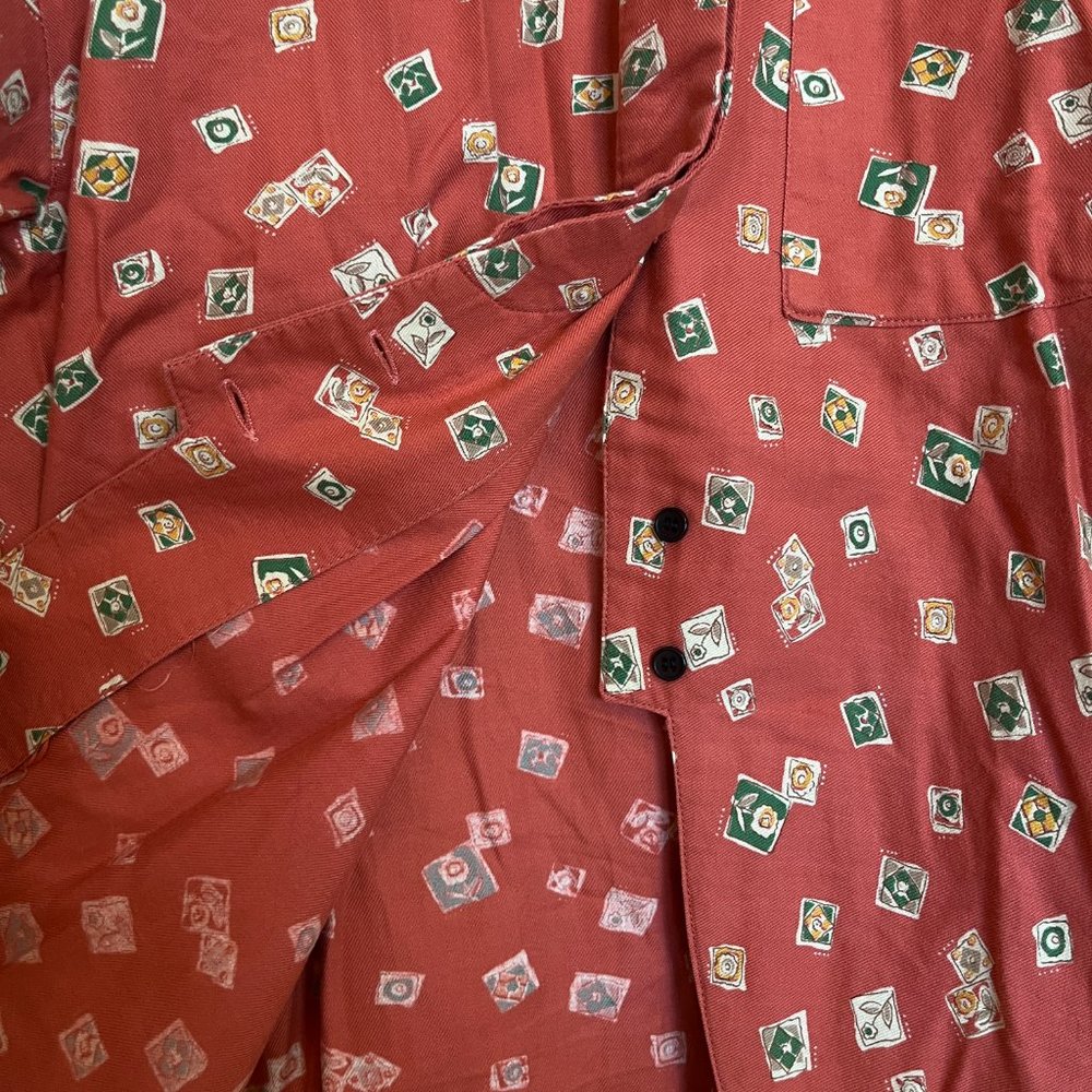 Vintage Japanese Button-Down Patterned Funky Shir… - image 3